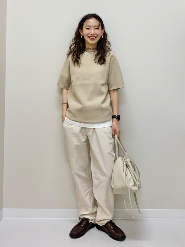 クルーネックTシャツ、ウォッシャブルミラノリブニットTシャツの