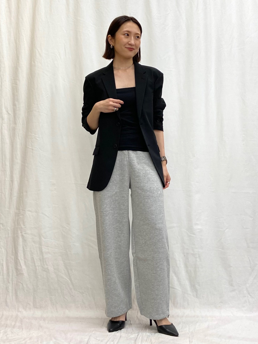 スウェットワイドパンツ、感動ジャケット」の着用コーディネート