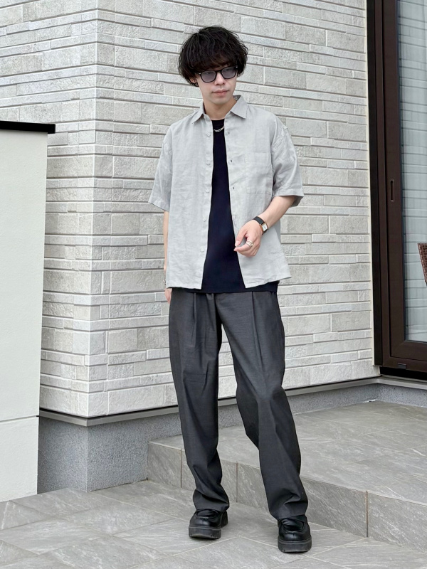 プレミアムリネンオーバーサイズシャツ、プレミアムリネンワイドパンツ