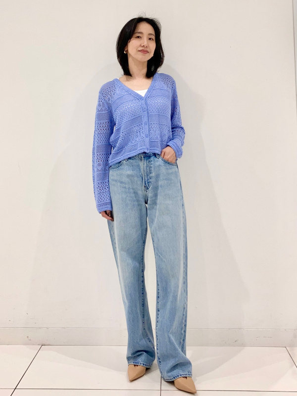 パフテックロングコートリラックスフィット、ストレートジーンズの