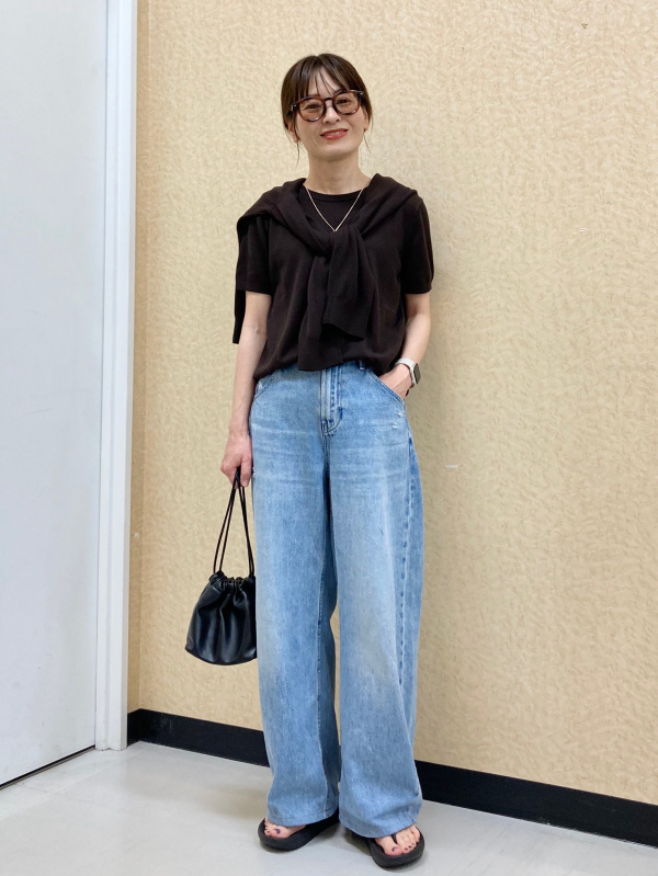 UVカットクルーネックセーター/ウォッシャブル、プレミアムリネン