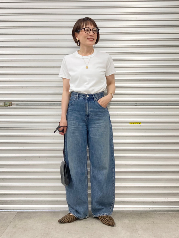 UVカットジャージージャケット、クルーネックTのコーディネート・着用