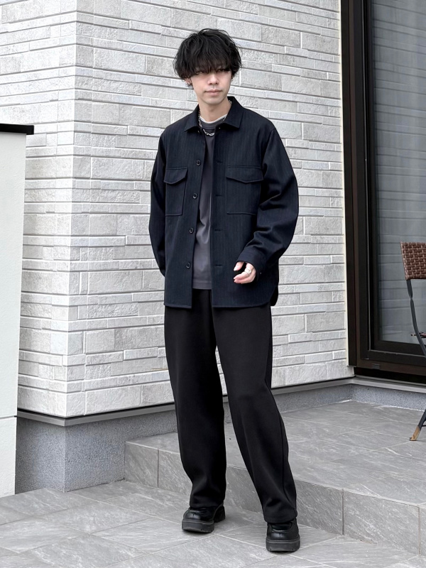 スウェットワイドパンツ、ツイードテーラードジャケットの
