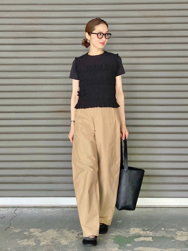 クルーネックT、スマートアンクルパンツ（グレンチェック・2WAY