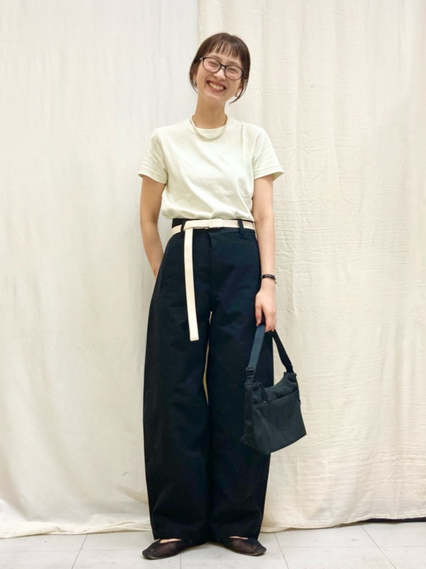 クルーネックT、リブポロカーディガン/半袖のコーディネート・着用