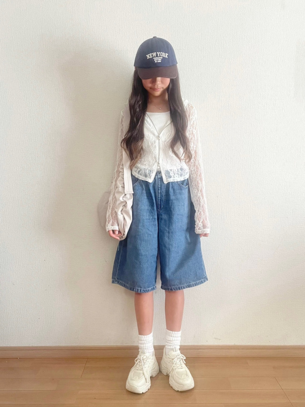 GIRLS エアリズムコットンクロップドTシャツ、GIRLS エアリズム