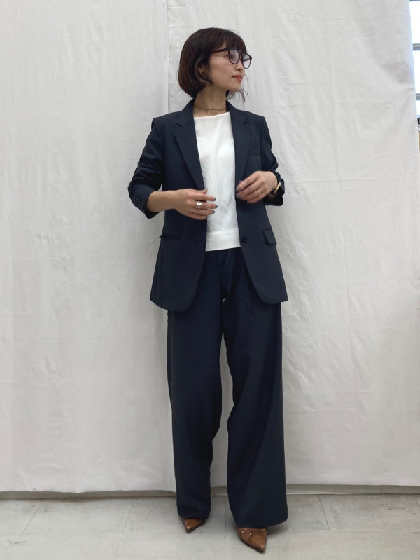感動ジャケット、レーヨンブラウス/プリントのコーディネート・着用