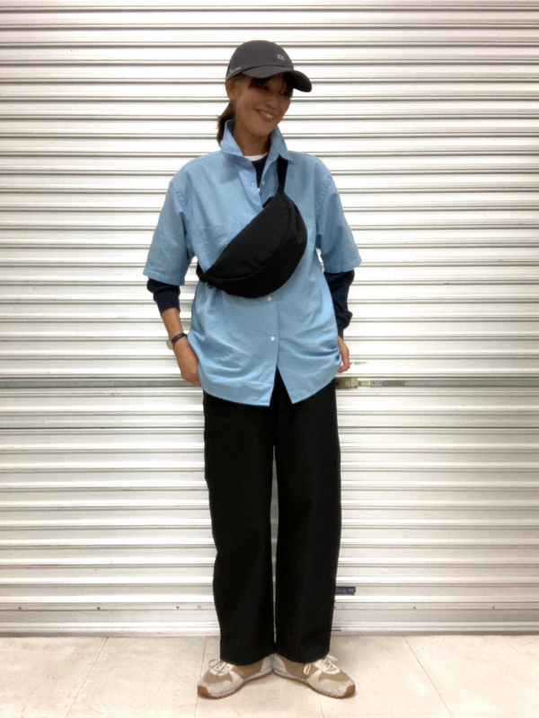 スウェットワイドパンツ、エアリズムコットンクルーネックTシャツの