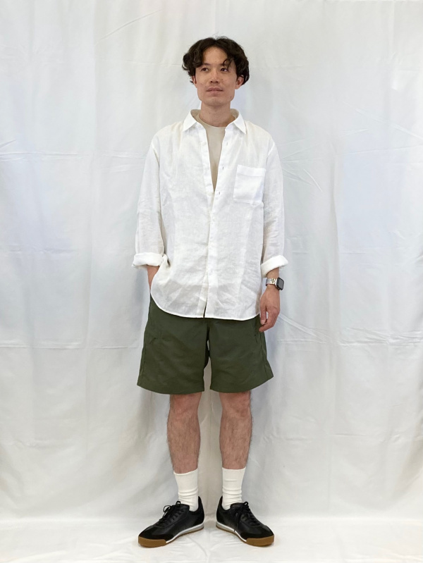 エアリズムコットンオーバーサイズTシャツ/5分袖、オックスフォード