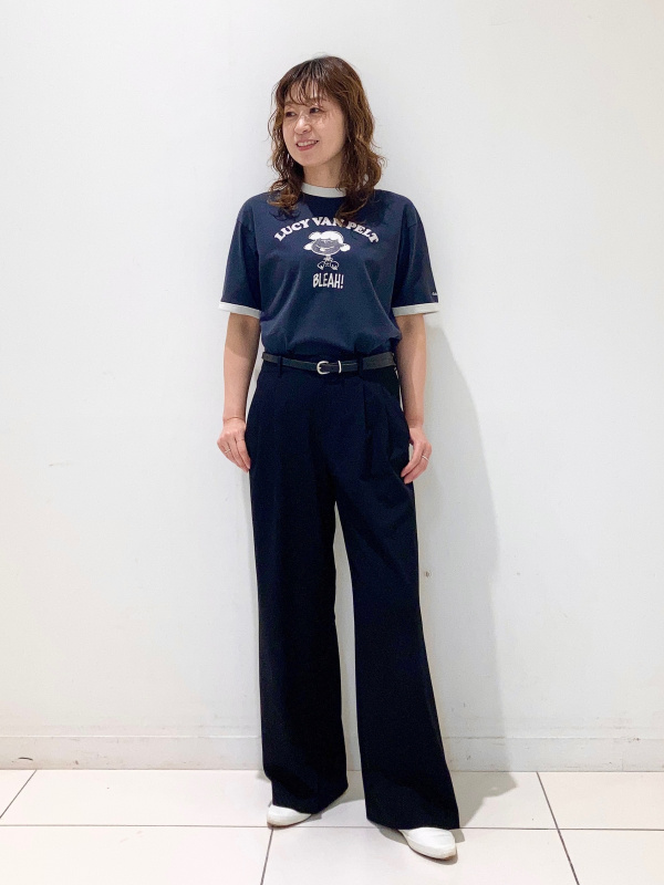 パンツ ut ピーナッツ UT/リラックスフィット、スマートワイドストレートパンツの