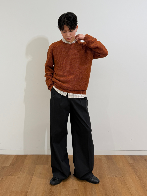 スマートワイドストレートパンツのコーディネート・着用イメージ