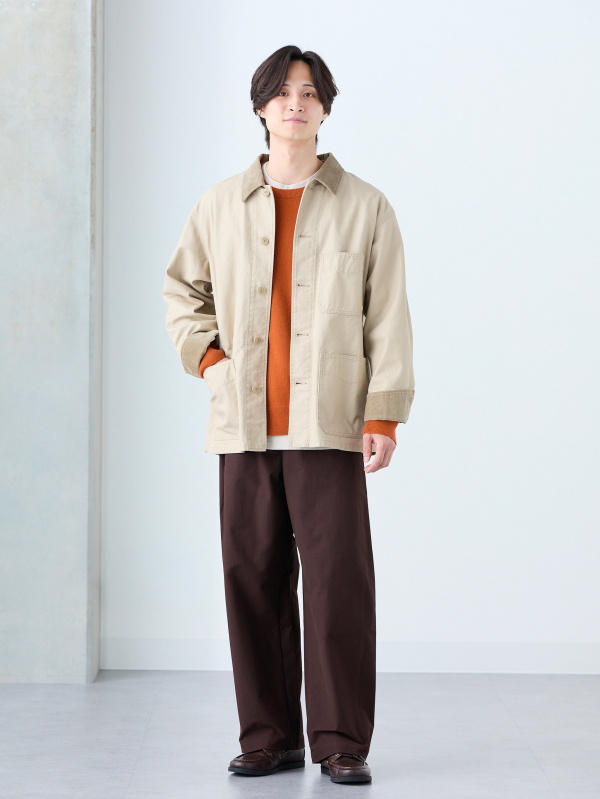 ソフトタッチクルーネックTシャツ/長袖、感動ジャケット/チドリの