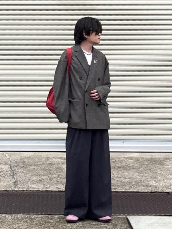 感動ダブルジャケットリラックスフィット、感動タックワイドパンツの