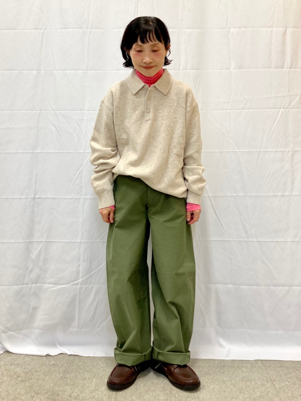 スフレヤーンポロセーター、ストレッチイージーアンクルパンツの