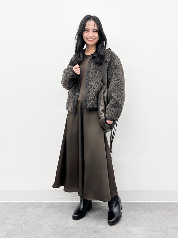 サテンコンビネーションワンピース、ポケッタブルUVカットパーカ