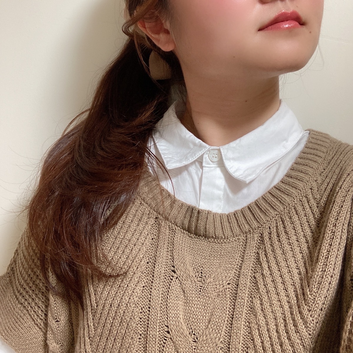 ティアードミニシャツワンピース(半袖)（レディース）の着用