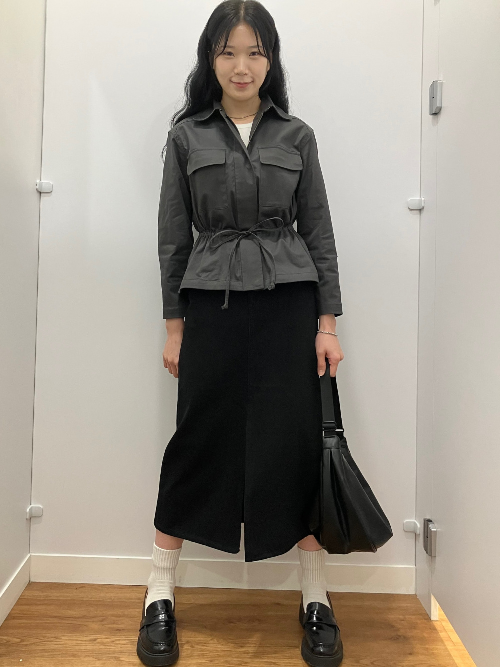 Check styling ideas for「Extra Stretch AIRism Leggings、Denim Long Skirt」