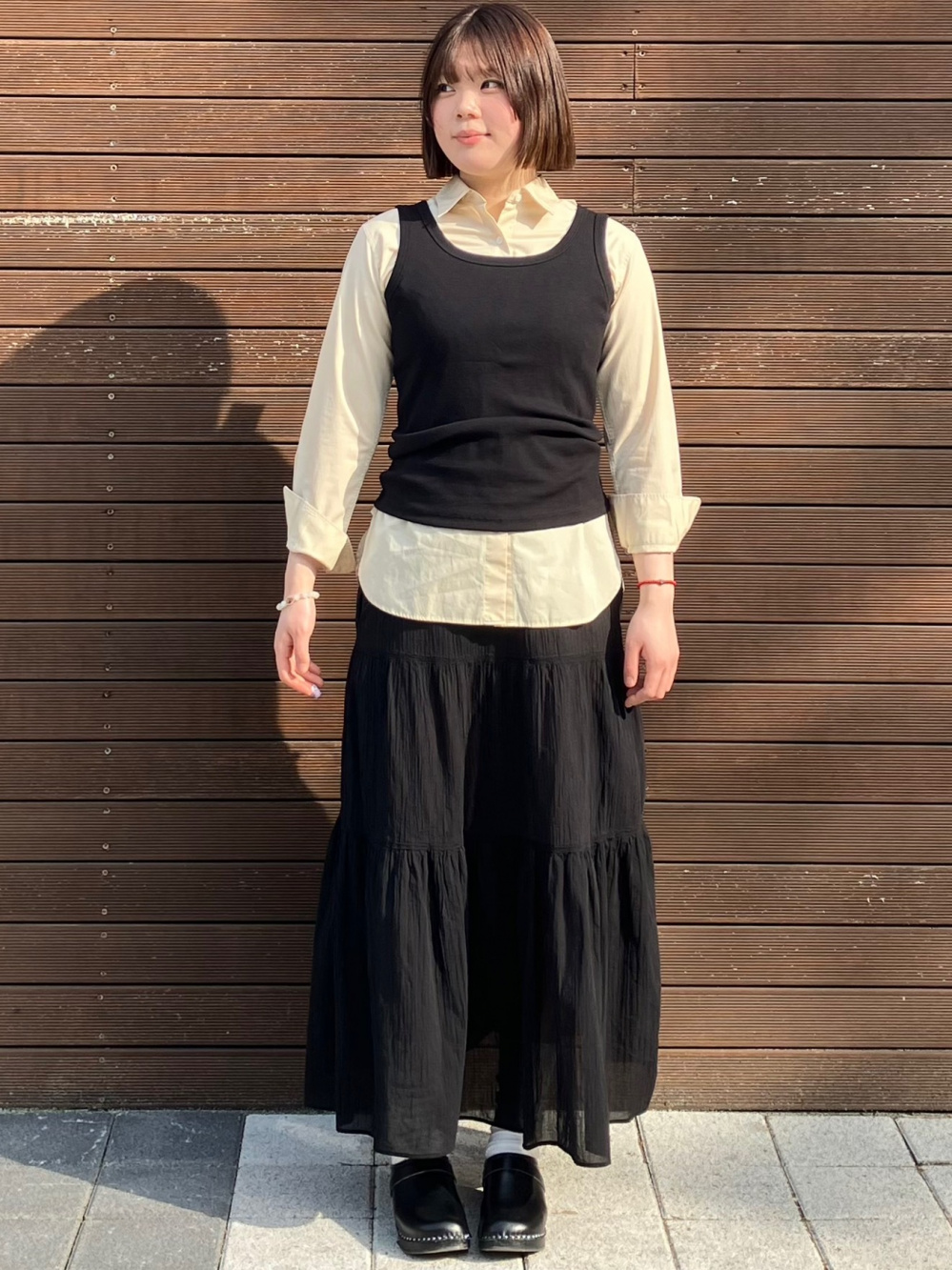 Check styling ideas for「Shirring Skirt、Mini Short Sleeve T