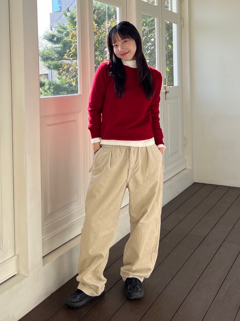 Découvrez les idées de tenues pour 「CHANDAIL EN FIL SOUFFLÉ、PANTALON ...