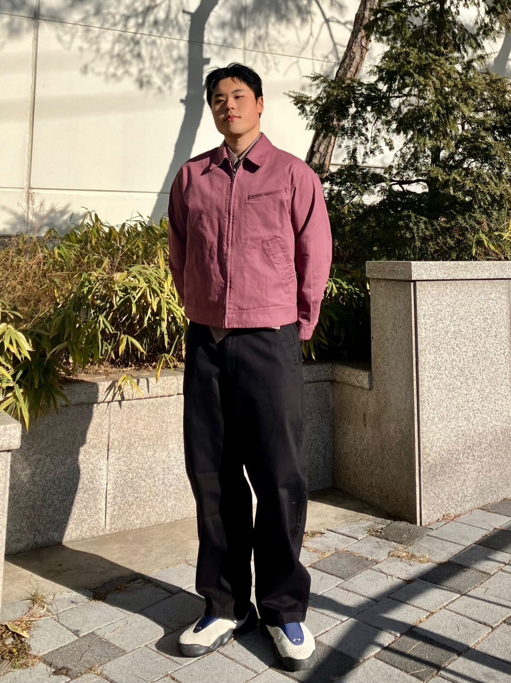 【et.UNiVER】separated pants combination Check styling ideas for「Zip-Up Blouson、Wide-Fit Color