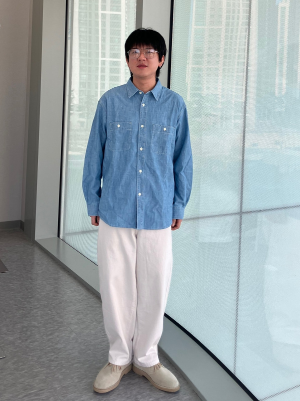 トップス anuke*Chambray Over Shirts CHAMBRAY OVERSHIRT LONG SLEEVE(MEN'S) OUTFIT IDEAS | UNIQLO SG