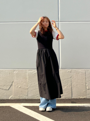 green emerald velvet dress Summer Merino Wool Reversible Dress - Marine Blue – Summer Midi Tank Dress main image 0