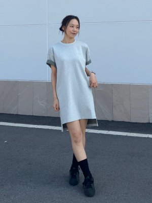 Women's Oversized Bicolor T-Shirt Dress | UNIQLO US