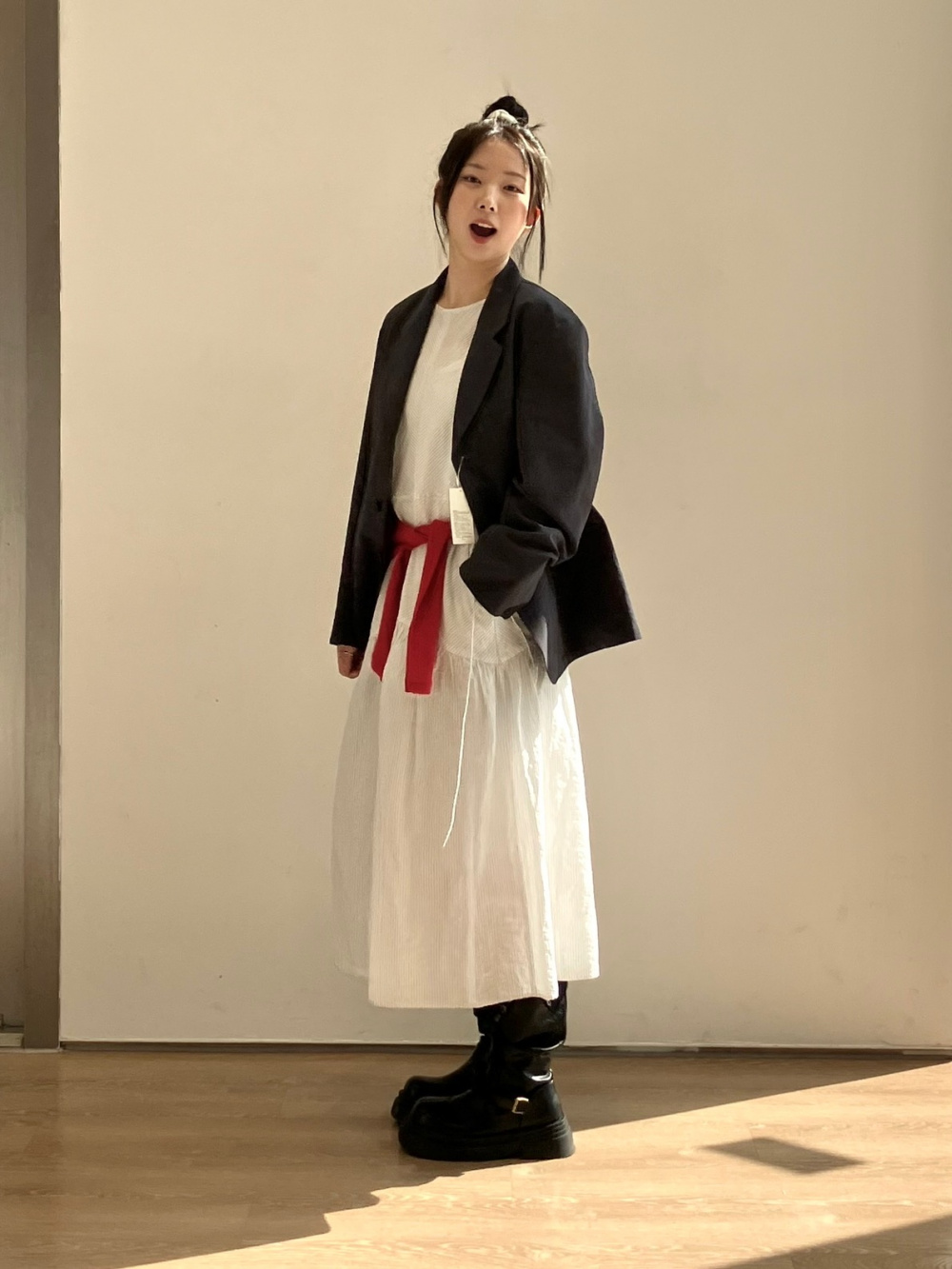 Check styling ideas forLinen Blend Tiered Dress | Sleeveless, Striped|  UNIQLO TH