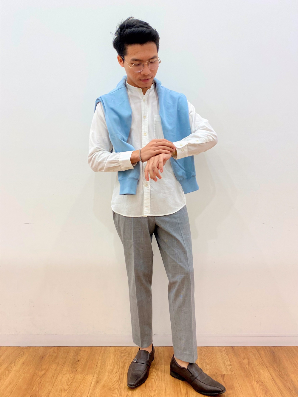 Check styling ideas for「Smart Ankle Pants (2-Way Stretch Glen-Check)」