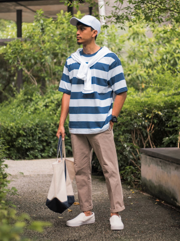 Oversized striped hotsell t shirt mens