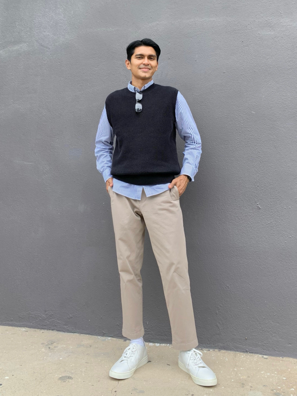 Gray sweater outfit on sale men