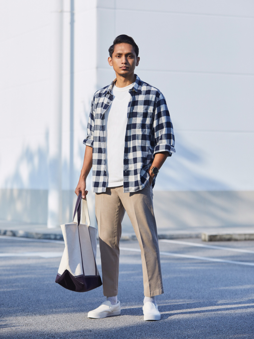 Check styling ideas for「Flannel Checked Long-Sleeve Shirt