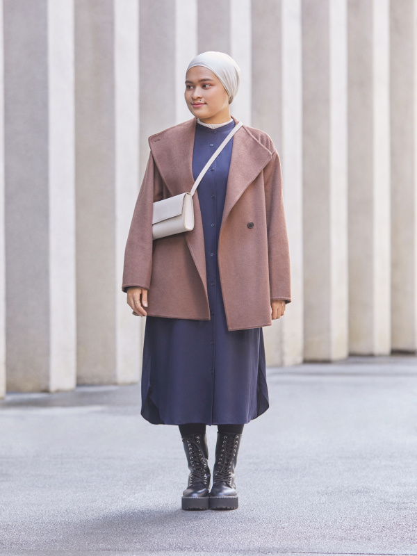 double face short coat uniqlo