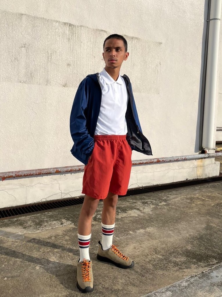 Red utility clearance shorts