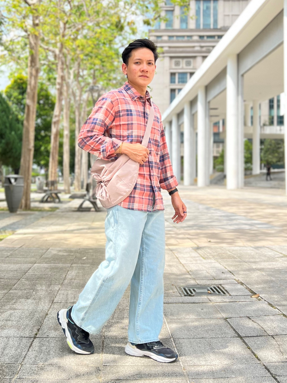 Check styling ideas for Baggy Jeans Cotton Striped Long Sleeve Shirt UNIQLO PH