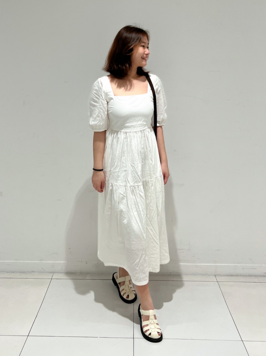 Check styling ideas for「Linen Blend Gathered Camisole Dress