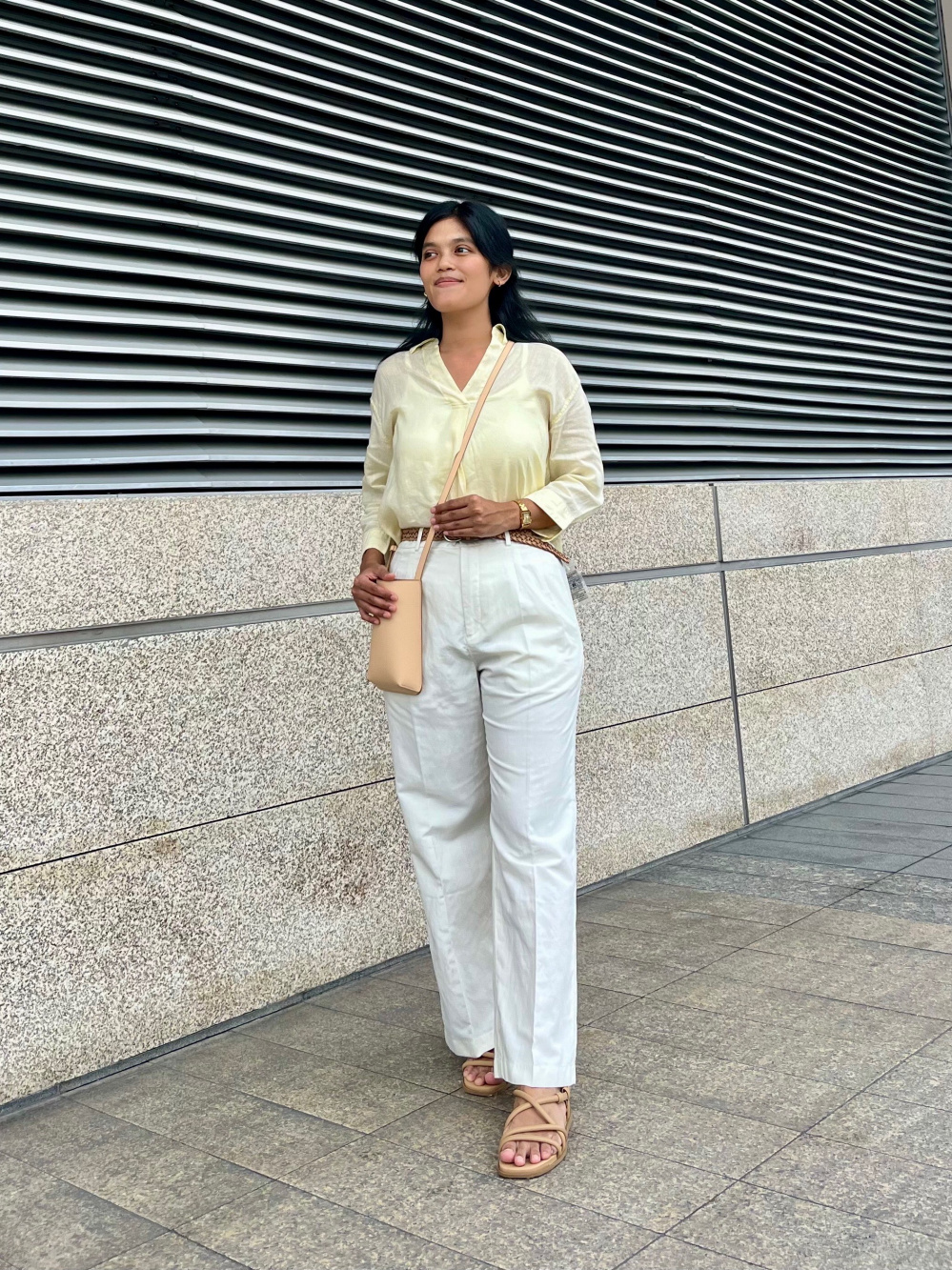 Check styling ideas for「LINEN BLEND PLEATED WIDE PANTS」