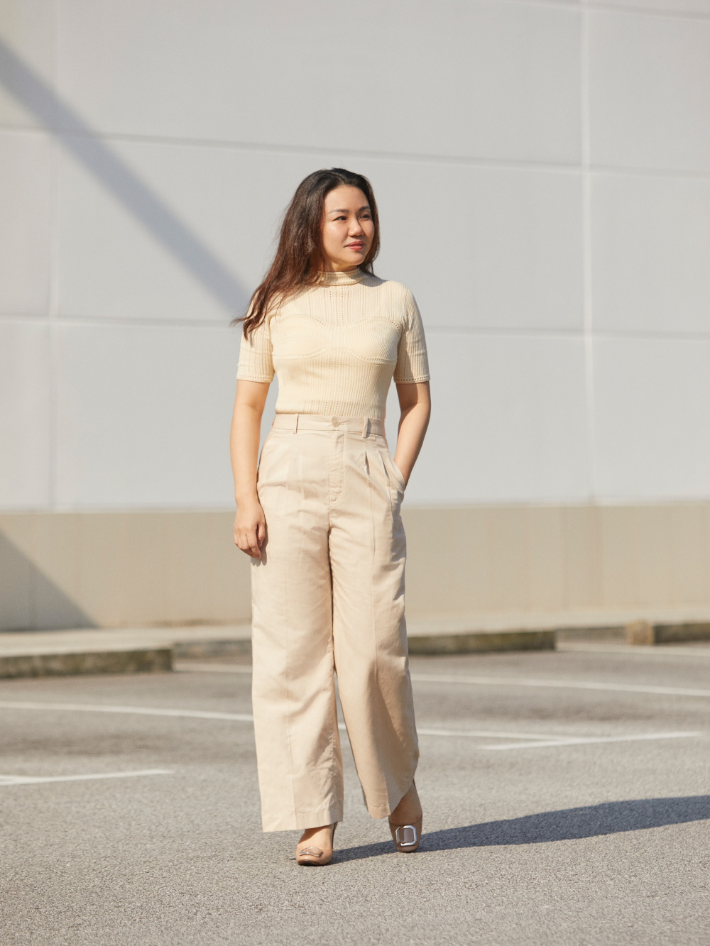 Check styling ideas for「Linen Blend Pleated Wide Pants」