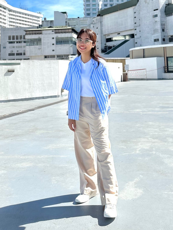 linen blend open collar uniqlo