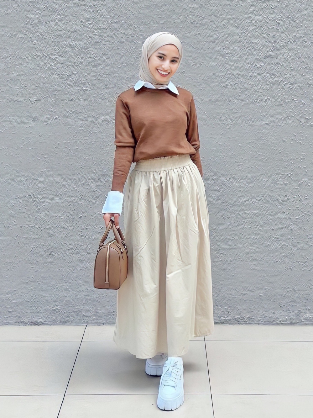 Check styling ideas for「Easy Flared Leggings Trousers、2 WAY Boston Bag」