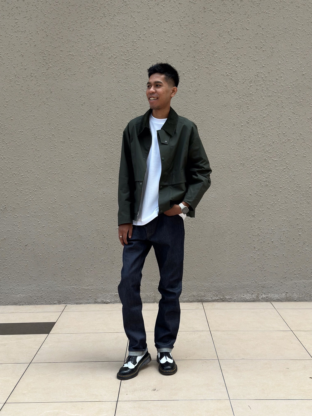 Check styling ideas for Utility Short Blouson Jacket Wide