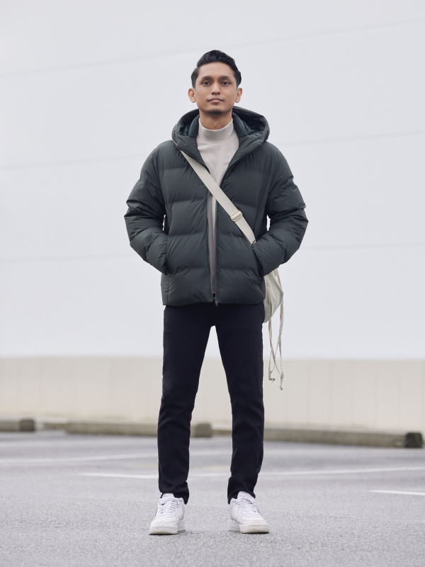 Men seamless store down parka