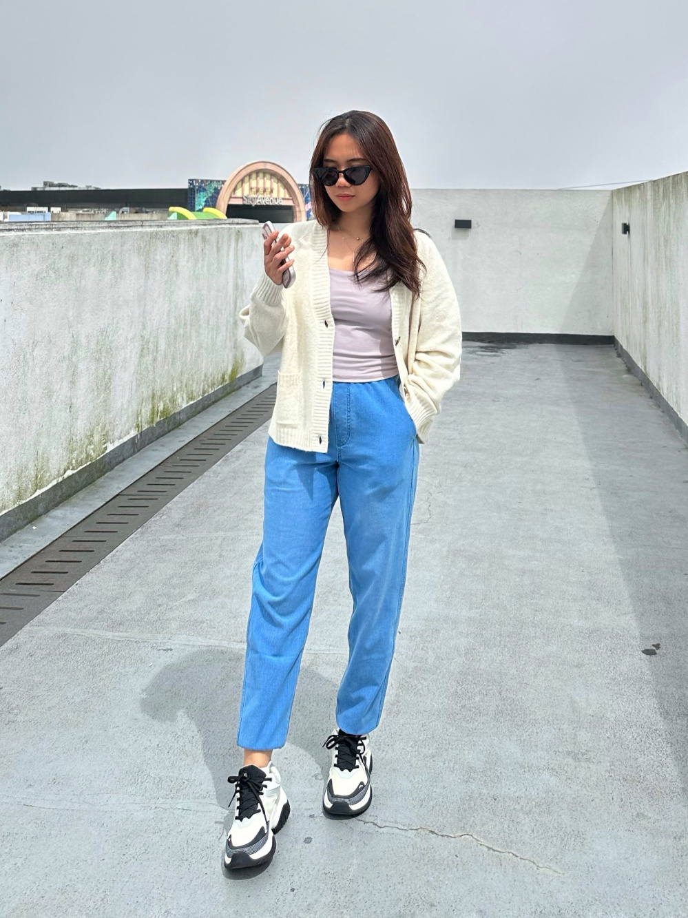 DENIM JERSEY PANTS