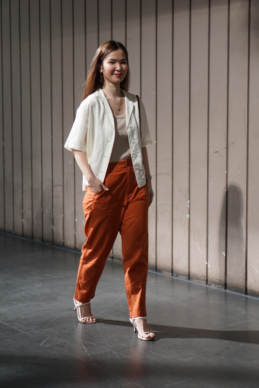 Uniqlo store orange pants