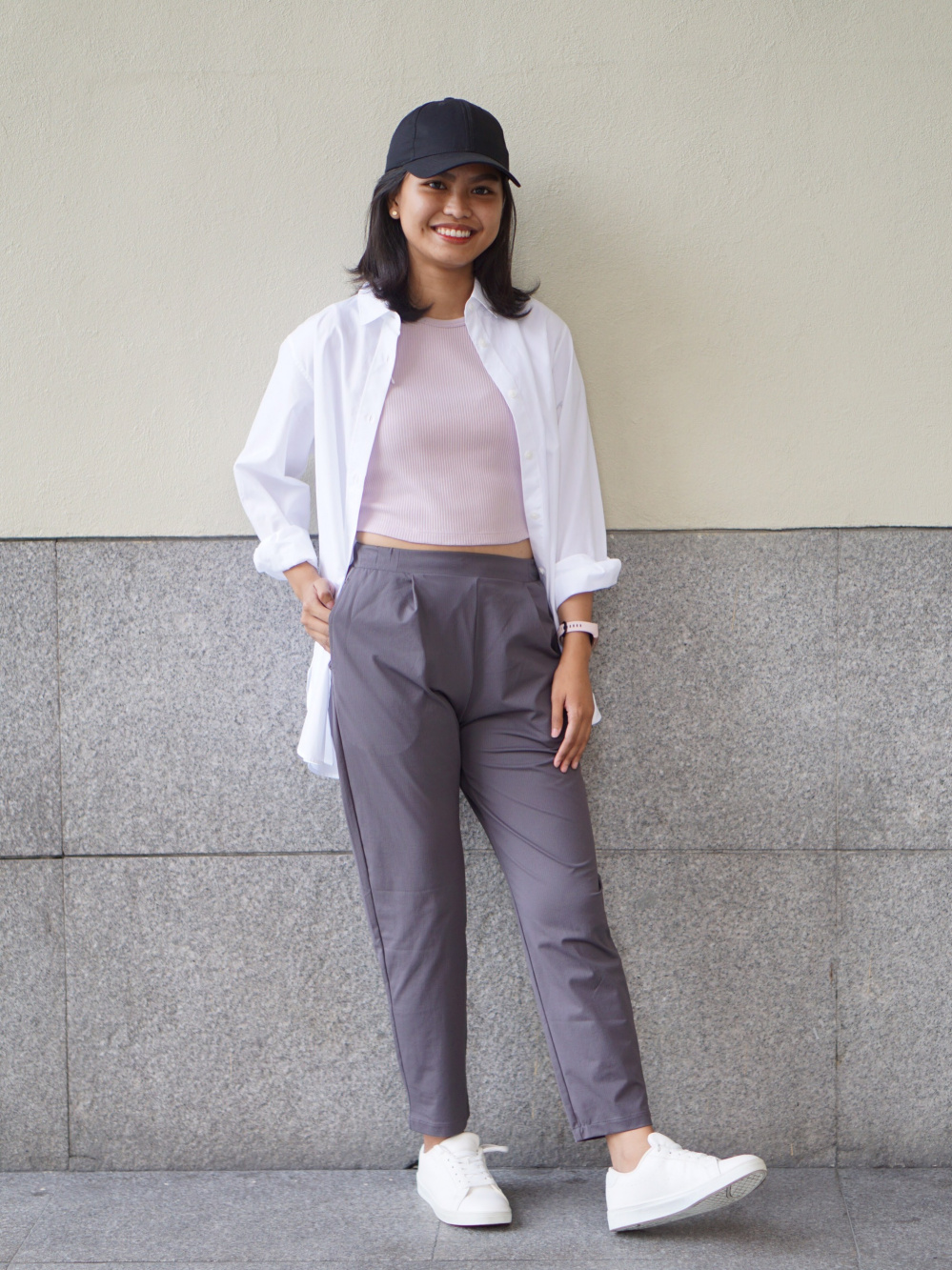 Check styling ideas for「Cotton Long Sleeve Long Shirt、Ultra Stretch Active  Airy Tapered Pants」