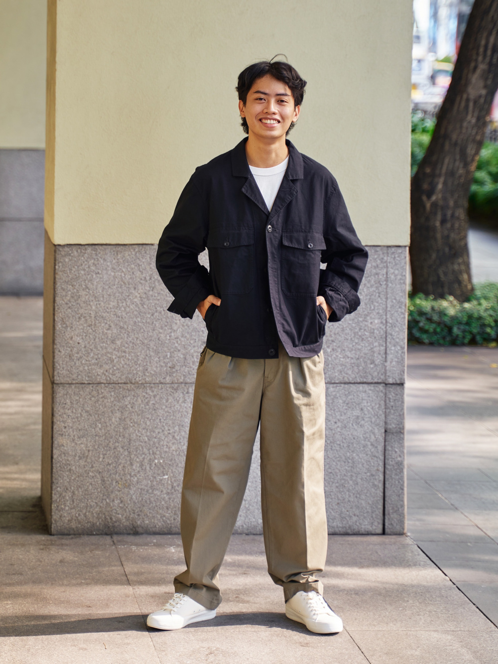 Check styling ideas for「UNIQLO U Crew Neck 3/4 Sleeve T-Shirt、UNIQLO U  Oversized Utility Jacket」