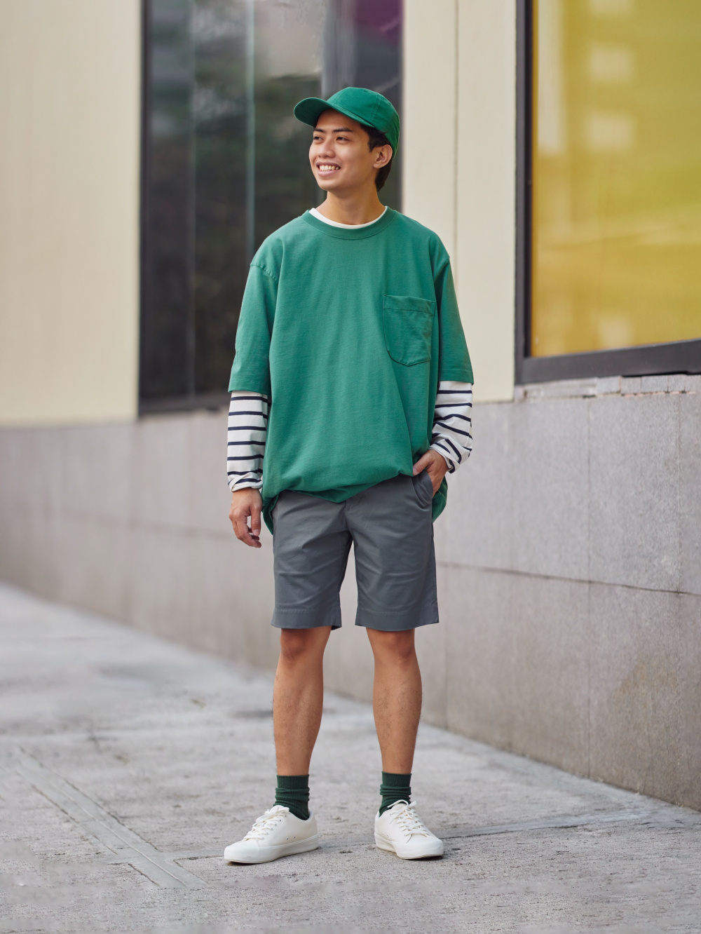 Oversized Pocket Crew Neck Half Sleeve T-Shirt