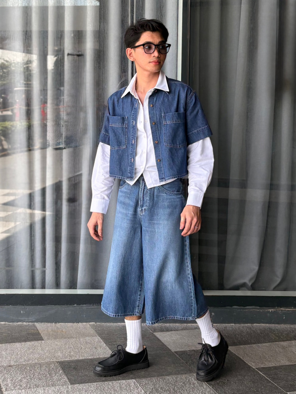 An outfit using Zip Up Short Jacket and Smooth Cotton Polo Sweater