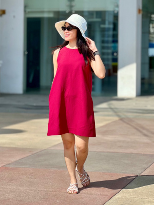 Women's Linen Blend Mini Dress Sleeveless | UNIQLO IN