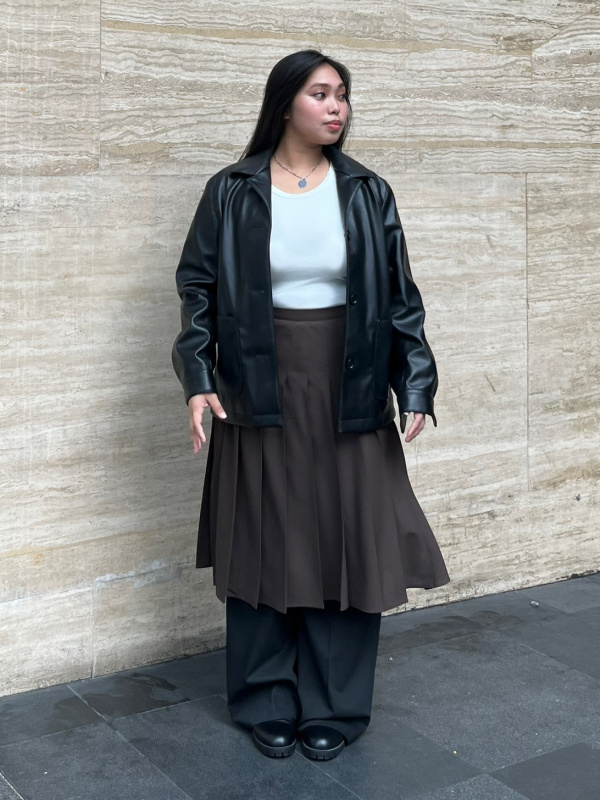 An outfit using Zip Up Short Jacket and Easy Care Soft Shirt Long